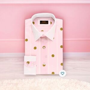 MEN'S STEVEN LAND GREEK MEDALLION IBIZA PINK DRESS SHIRT. DS 2033.